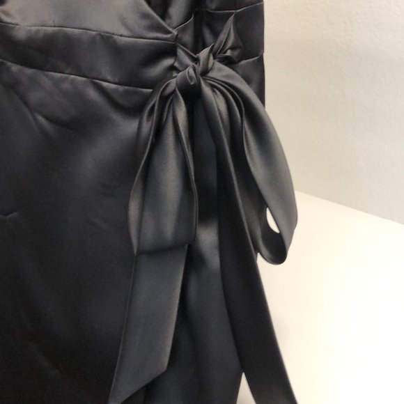 Dessy black tea length satin bridesmaid dress size 14 new with tags - Picture 6 of 11